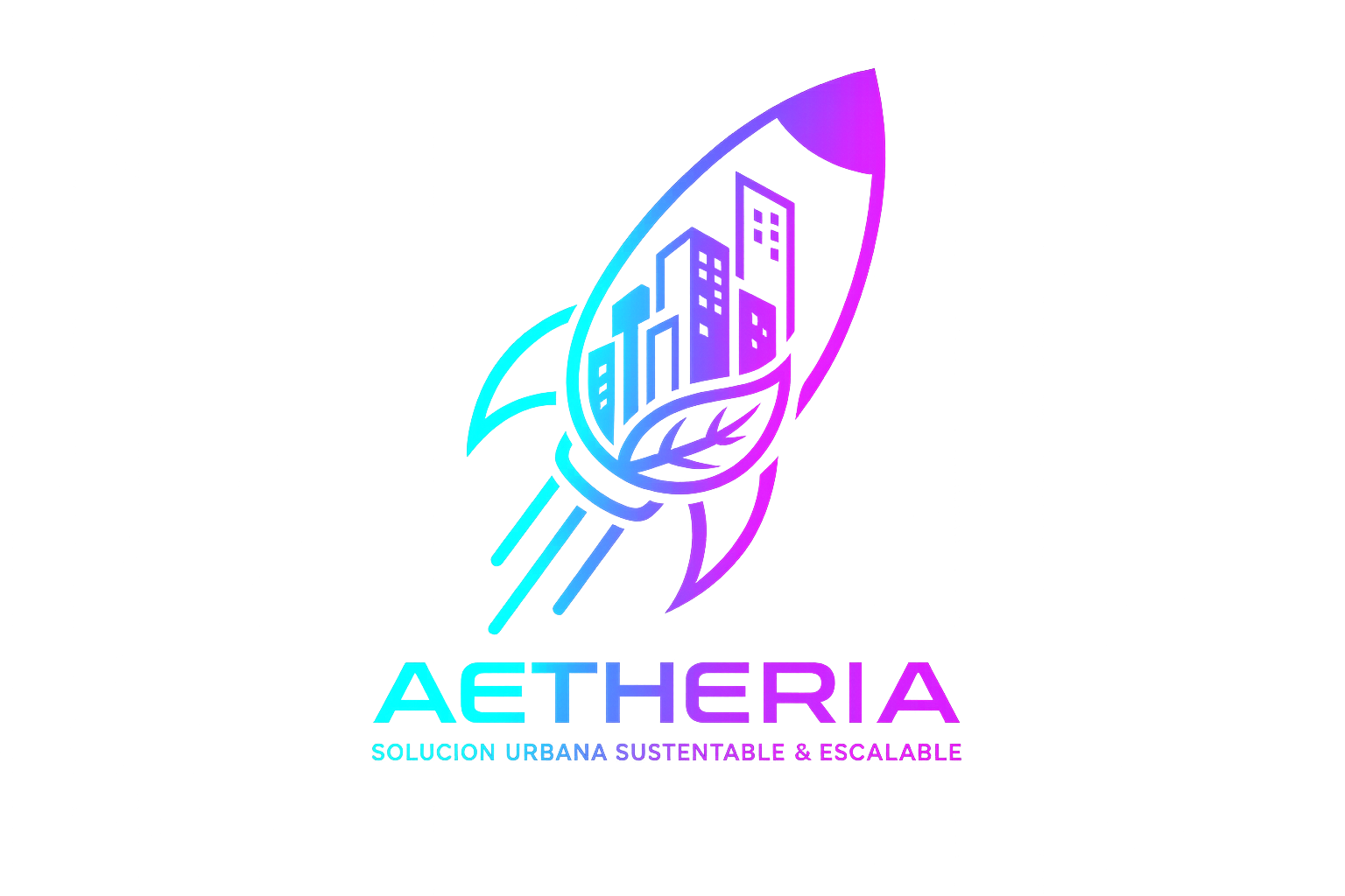 AETHERIA logo con nombre y slogan